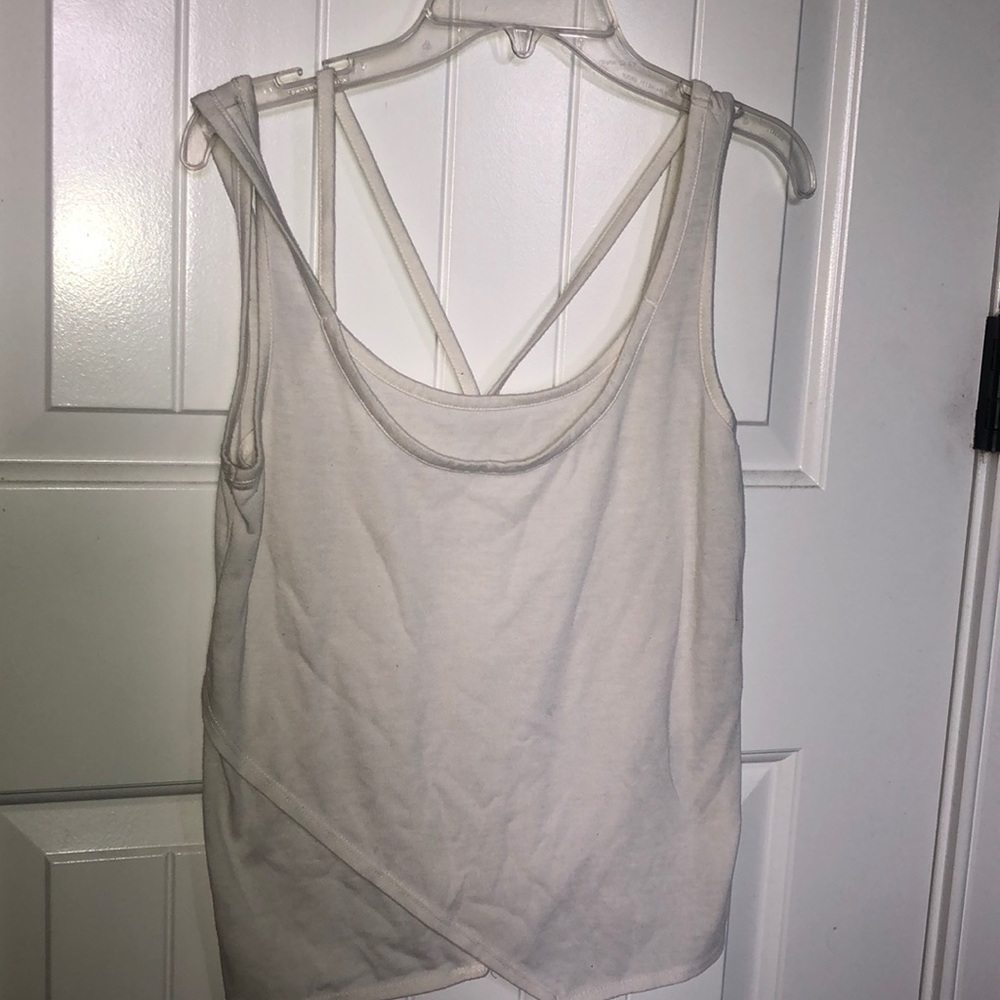 White tank top with a tulip bottom
